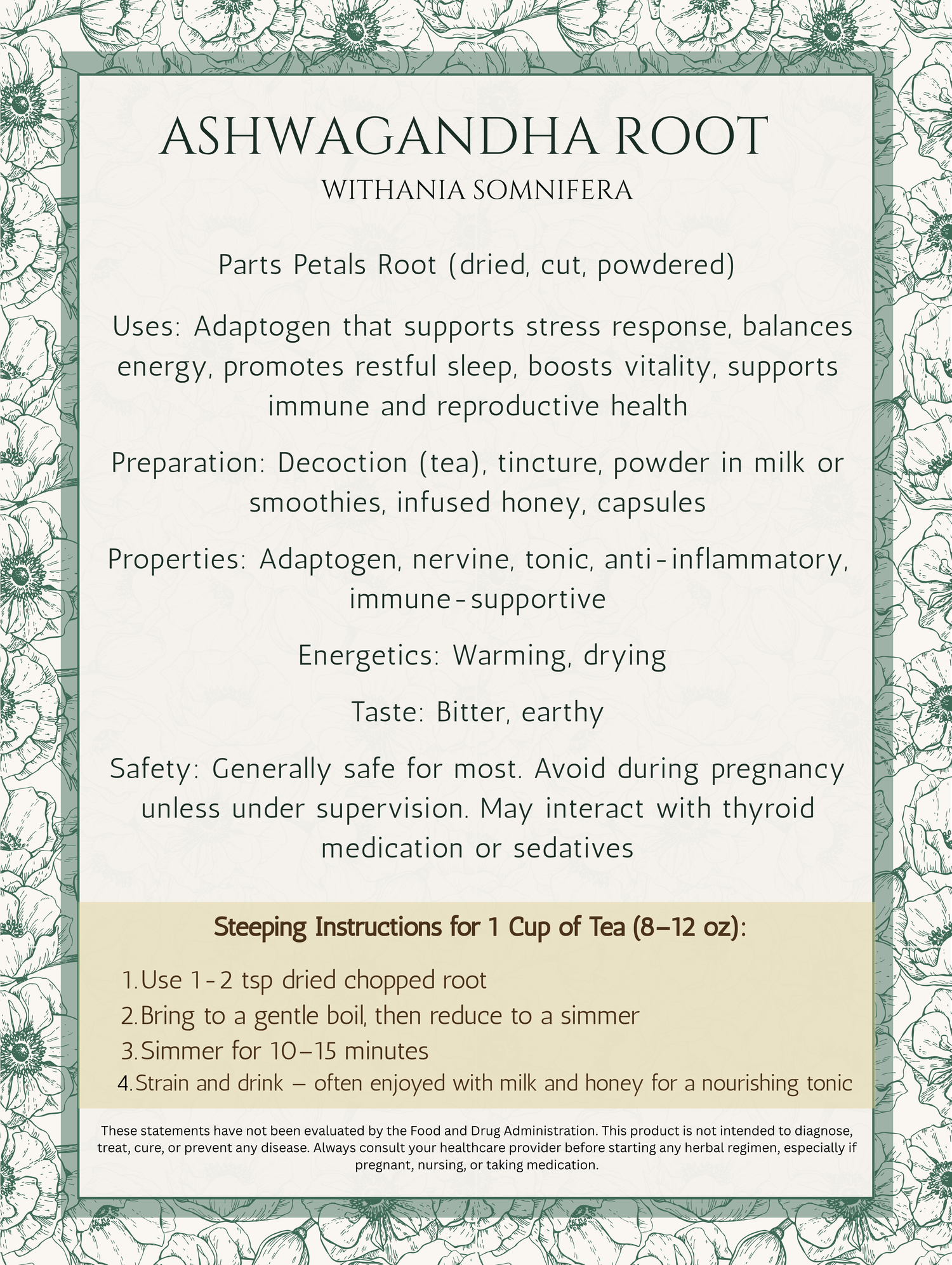 Ashwagandha Root - 1 oz