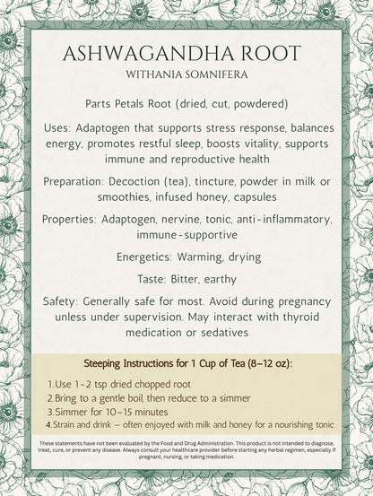 Ashwagandha Root - 1 oz