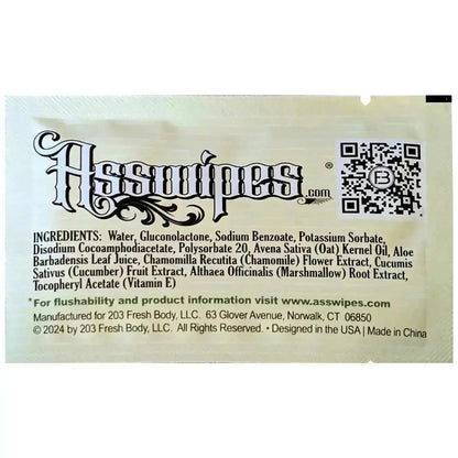 Asswipes Singles - Individually Wrapped Flushable Wipes (select quantity) by Fresh Body FB®