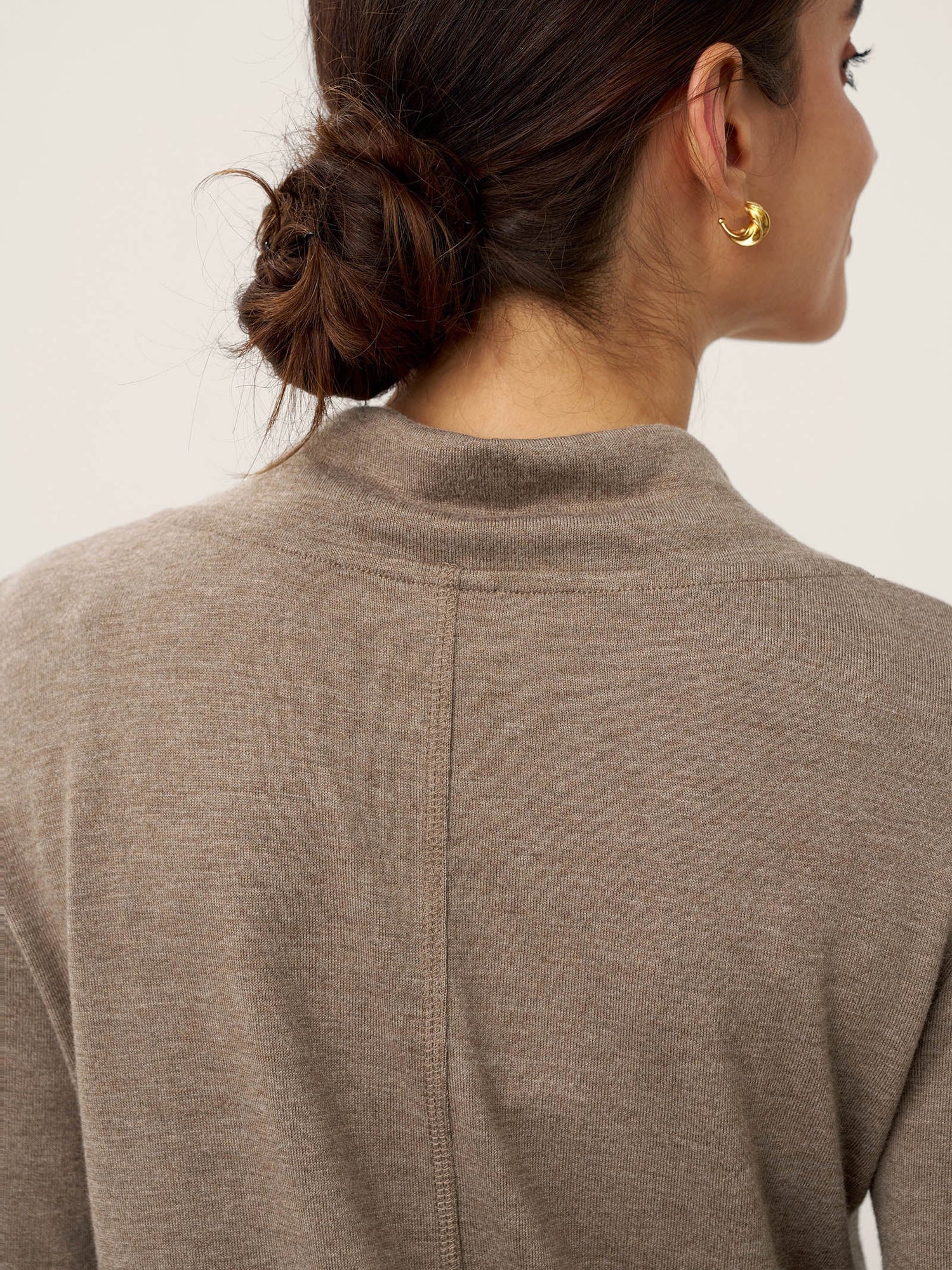 Cashmere Asymmetric Cowl Neck Stretch Top TATIANA  DestGlow