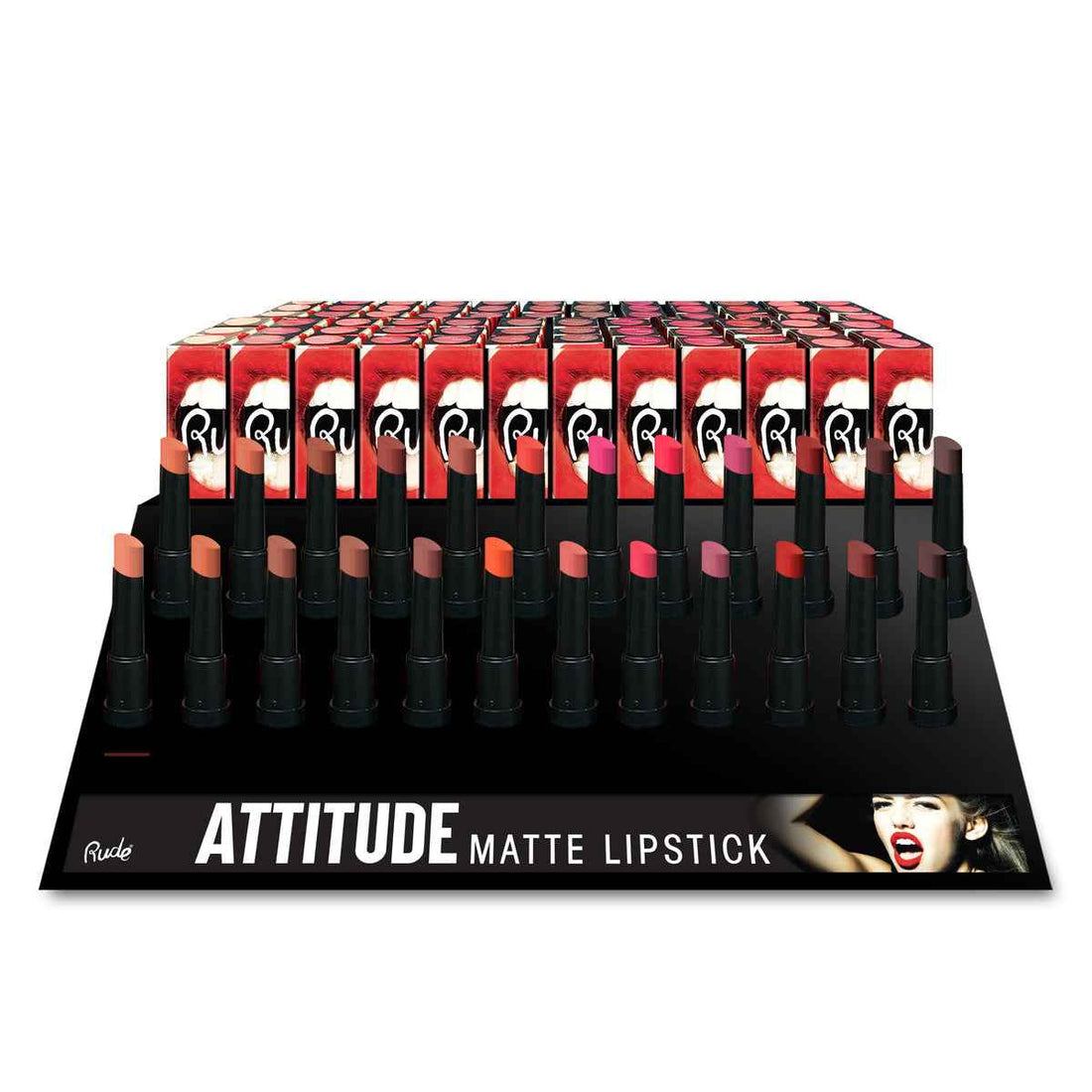 RUDE Attitude Matte Lipstick Display Set 144 pcs