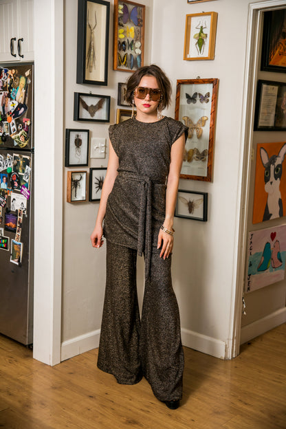Aura Gold Tunic &amp; Palazzo Pant Set by Jennafer Grace