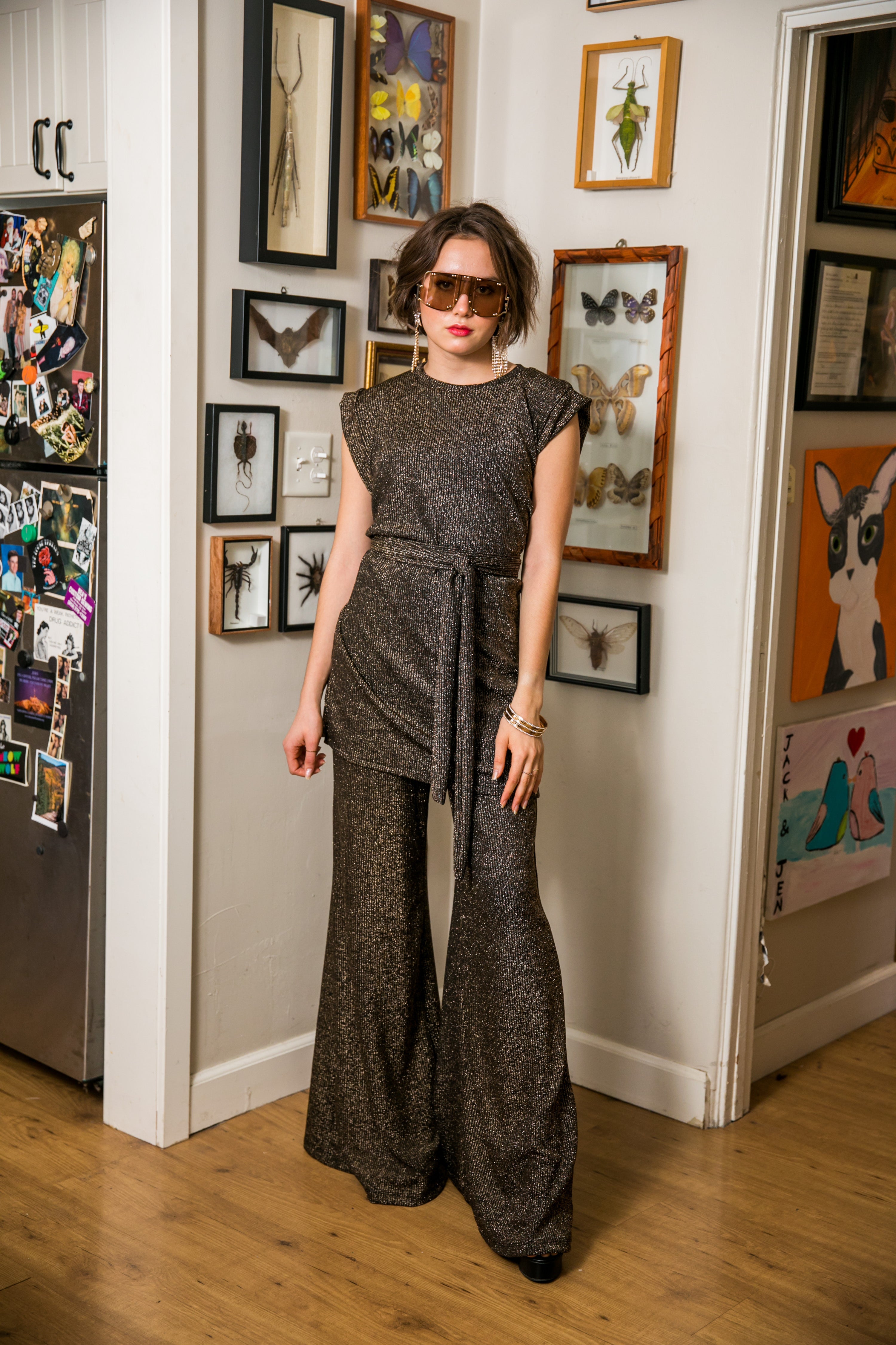 Aura Gold Palazzo Pant by Jennafer Grace