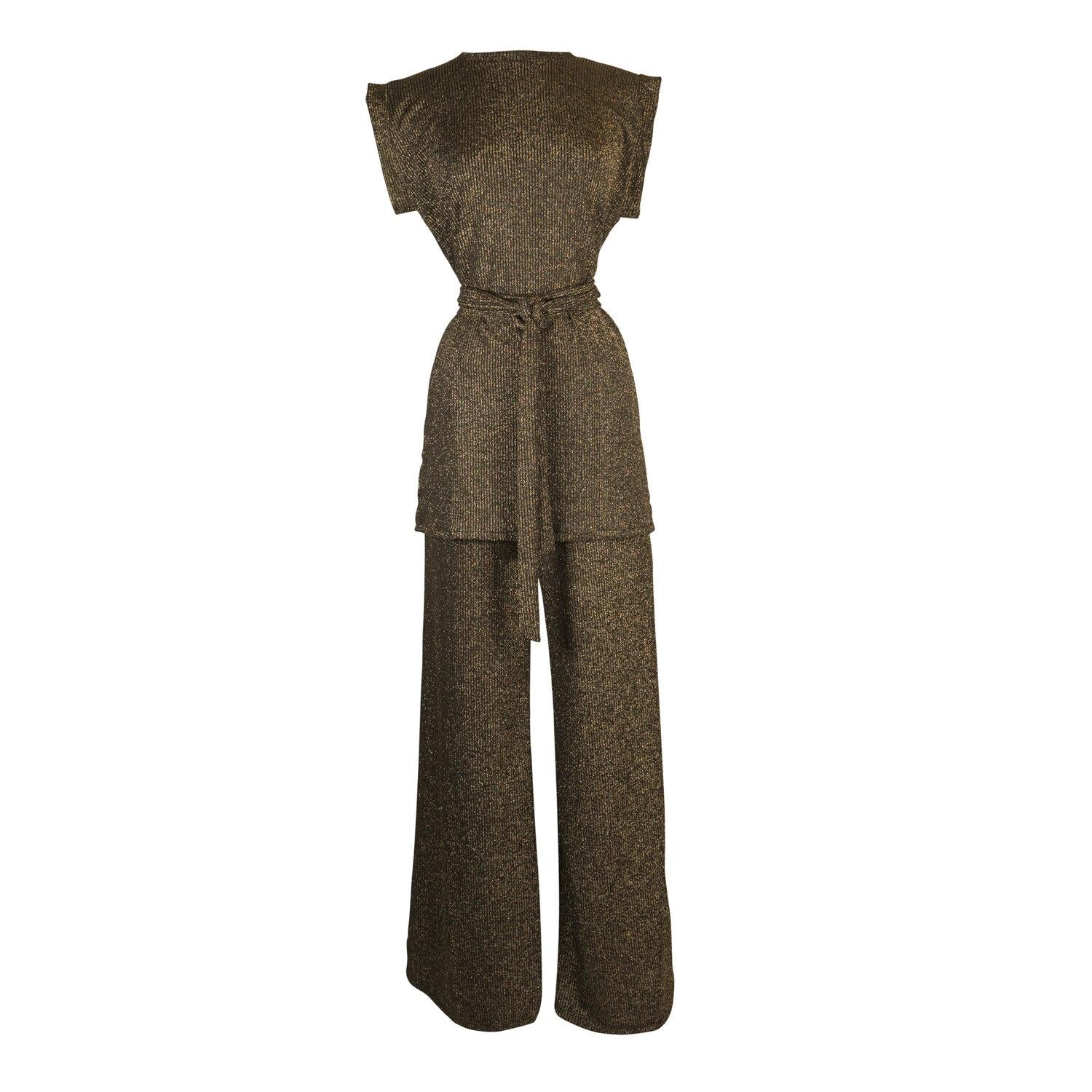 Aura Gold Tunic &amp; Palazzo Pant Set by Jennafer Grace
