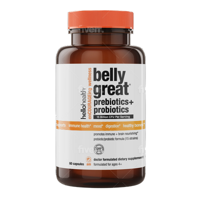 15-in-1 Pre-Probiotics + D3 + Methylfolate capsules - Belly Great