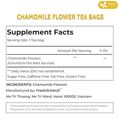 Smooth Sleep &amp; Digest Duo, Chamomile Flower &amp; Fennel Seed Herbal Tea Bags, 100% Natural &amp; Pure Flowers and Seeds, Eco-Conscious &amp; Biodegradable Tea Bags, No Sugar, No Caffeine, No Gluten, Vegan – Herbal Beverage by FreshDrinkUS - Natural and Premium Herbal Tea
