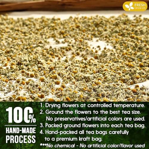 Smooth Sleep &amp; Digest Duo, Chamomile Flower &amp; Fennel Seed Herbal Tea Bags, 100% Natural &amp; Pure Flowers and Seeds, Eco-Conscious &amp; Biodegradable Tea Bags, No Sugar, No Caffeine, No Gluten, Vegan – Herbal Beverage by FreshDrinkUS - Natural and Premium Herbal Tea