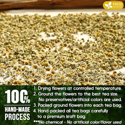 Smooth Sleep &amp; Digest Duo, Chamomile Flower &amp; Fennel Seed Herbal Tea Bags, 100% Natural &amp; Pure Flowers and Seeds, Eco-Conscious &amp; Biodegradable Tea Bags, No Sugar, No Caffeine, No Gluten, Vegan – Herbal Beverage by FreshDrinkUS - Natural and Premium Herbal Tea