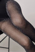Fantasy Tights Conte Silver - Shining Openwork Honeycomb Pattern - DestGlow