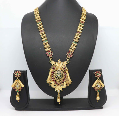 Joban Fashion Brass With Rajwadi Polish Necklace Set