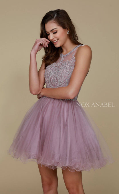 CLEARANCE - Nox Anabel B652 Short Dress Poofy A-Line Tulle Skirt (Size Small) by DiscountDressShop