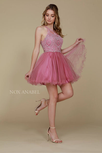 CLEARANCE - Nox Anabel B652 Short Dress Poofy A-Line Tulle Skirt (Size Small) by DiscountDressShop