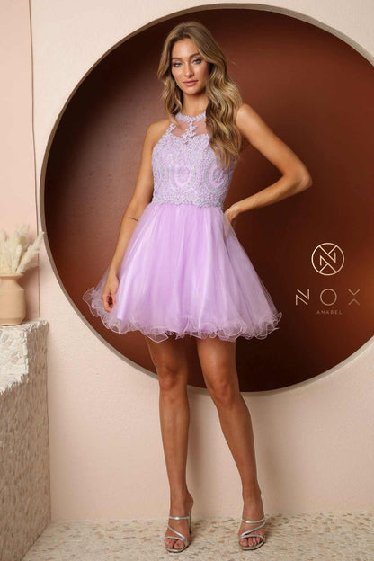CLEARANCE - Nox Anabel B652 Short Dress Poofy A-Line Tulle Skirt (Size Small) by DiscountDressShop