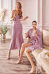 CLEARANCE - Cinderella Divine BD103 Satin Mauve Midi Length Dress Neck (Size S) by DiscountDressShop