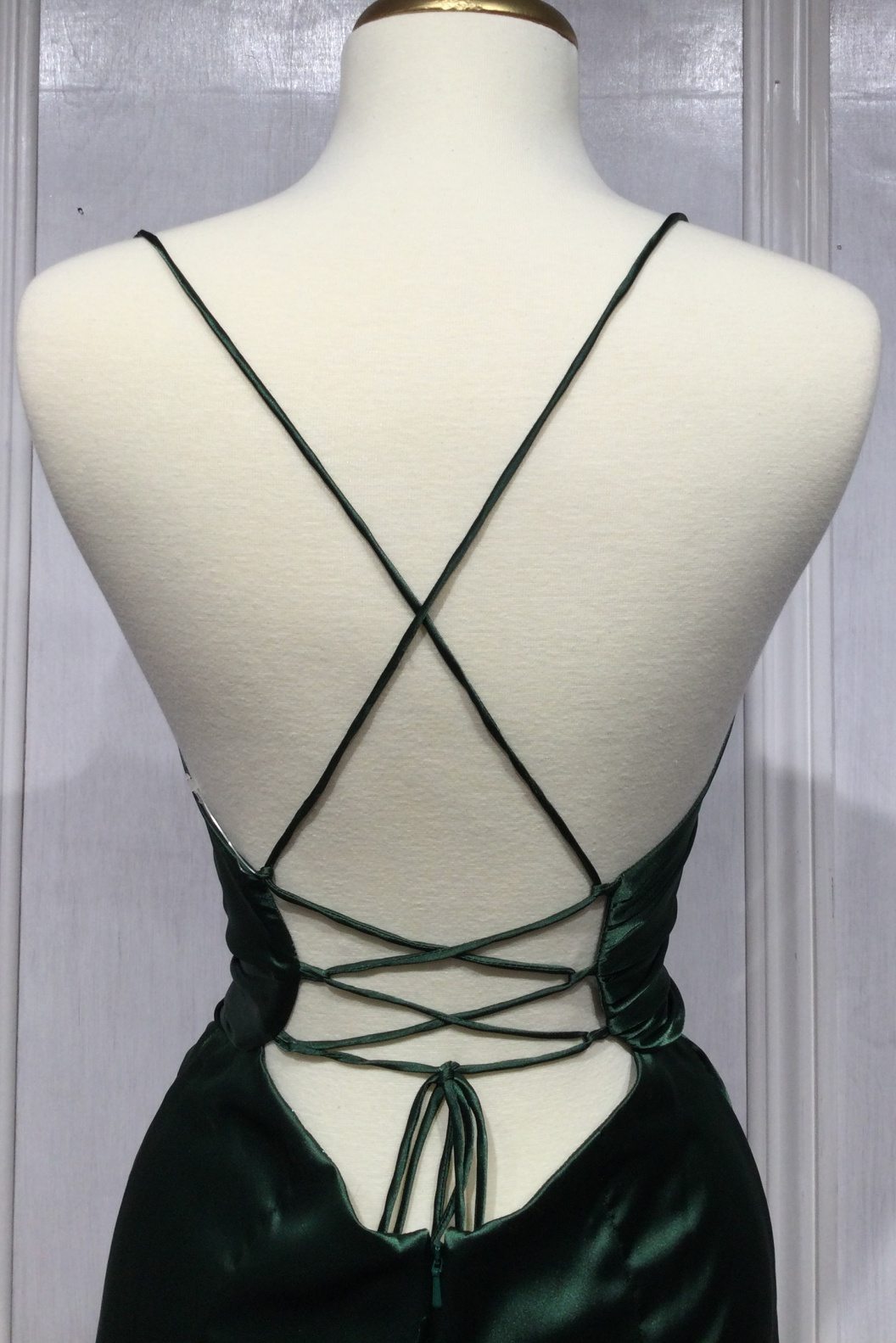 Cinderella Divine BD111 Long Satin Fitted Knot Gown with Slit by DiscountDressShop