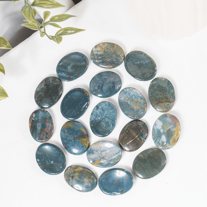 Bloodstone Worry Pocket Stones (Protection and Strength)  DestGlow