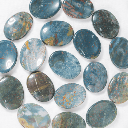 Bloodstone Worry Pocket Stones (Protection and Strength)  DestGlow