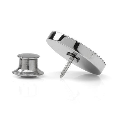 Stainless Steel Rope Border Round Engravable Lapel Pin by Cufflinks.com