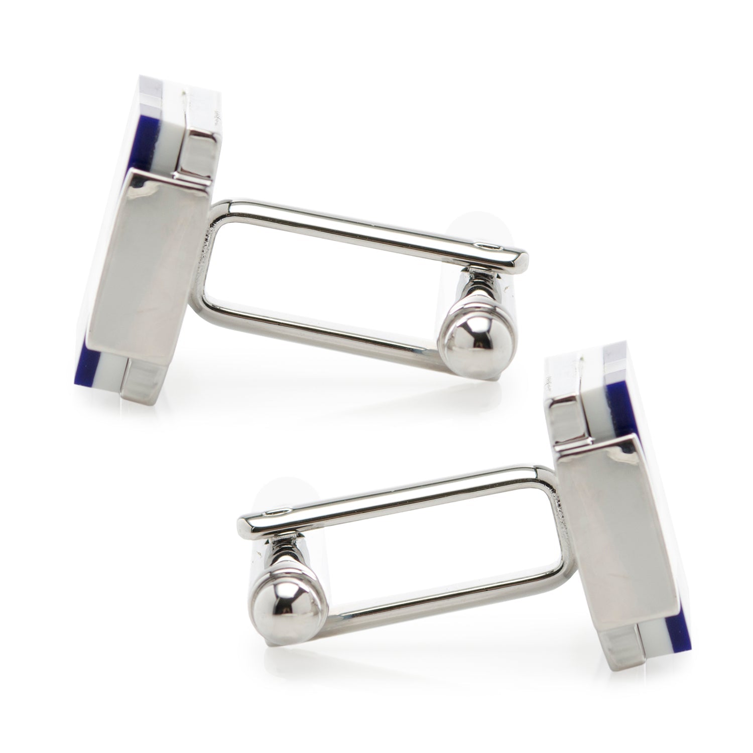Mother of Pearl and Lapis Blue Windmill Square Cufflinks by Cufflinks.com