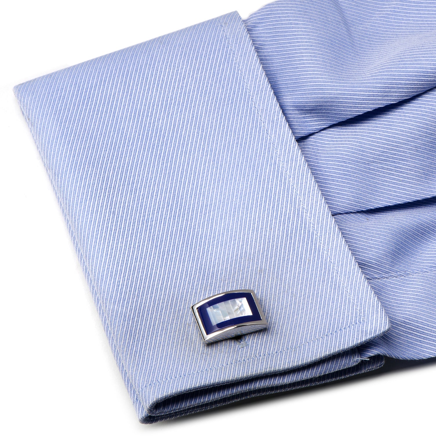 Mother of Pearl and Lapis Blue Key Cufflinks by Cufflinks.com