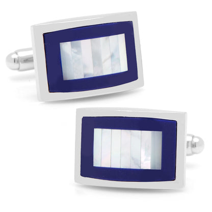 Mother of Pearl and Lapis Blue Key Cufflinks by Cufflinks.com