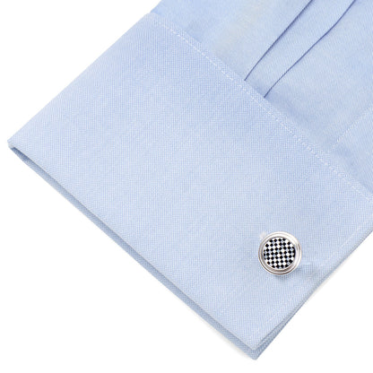 Onyx and Mother of Pearl Checker 5-Stud Set by Cufflinks.com
