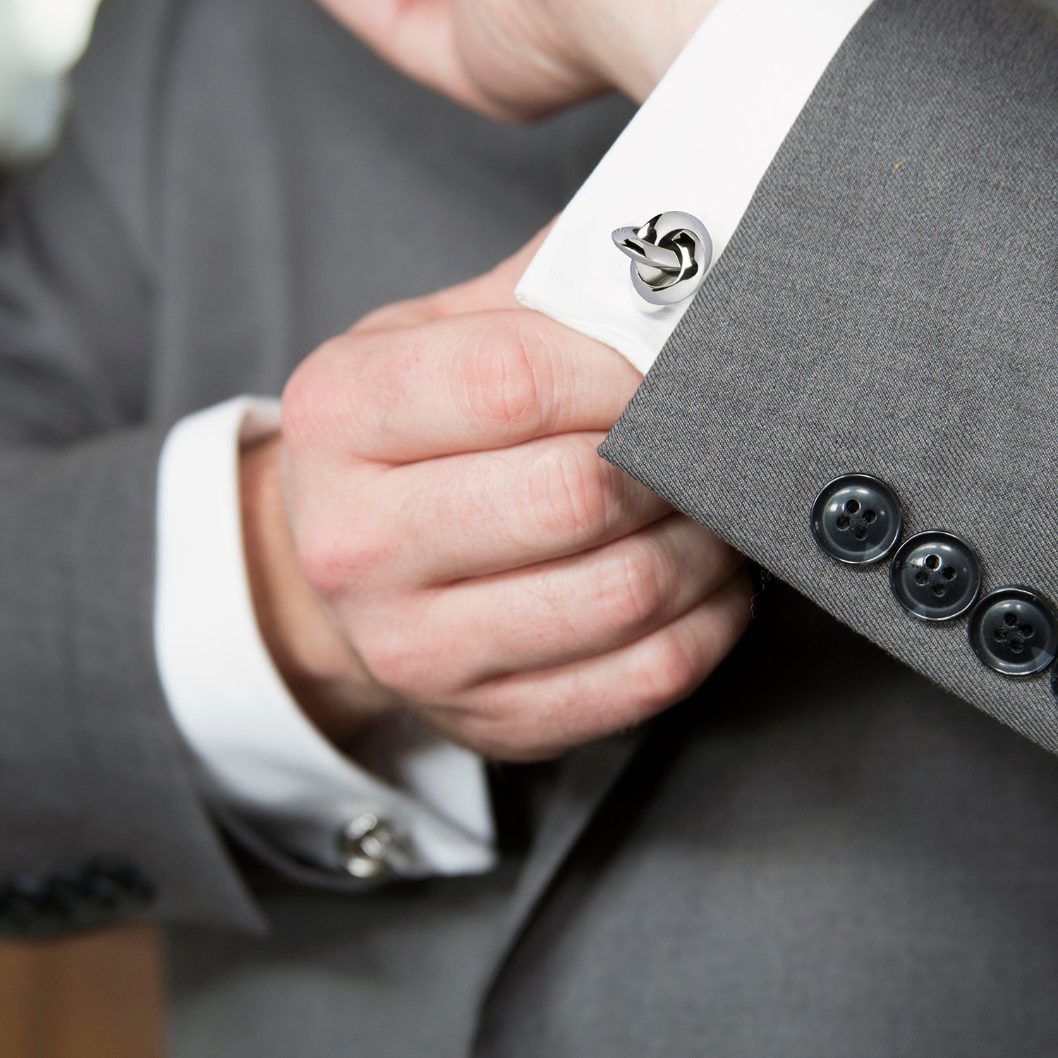Double Sided Silver Knot Cufflinks by Cufflinks.com