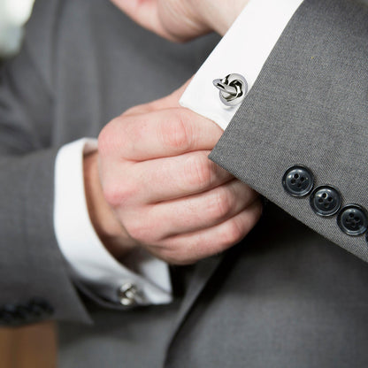 Double Sided Silver Knot Cufflinks by Cufflinks.com
