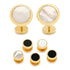 Double Sided Gold Mother of Pearl Round Beveled 5-Stud Set by Cufflinks.com