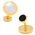 Double Sided Gold Mother of Pearl Round Beveled Cufflinks by Cufflinks.com