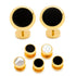 Double Sided Gold Onyx Round Beveled 5-Stud Set by Cufflinks.com
