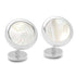 Double Sided Mother of Pearl Round Beveled Cufflinks by Cufflinks.com