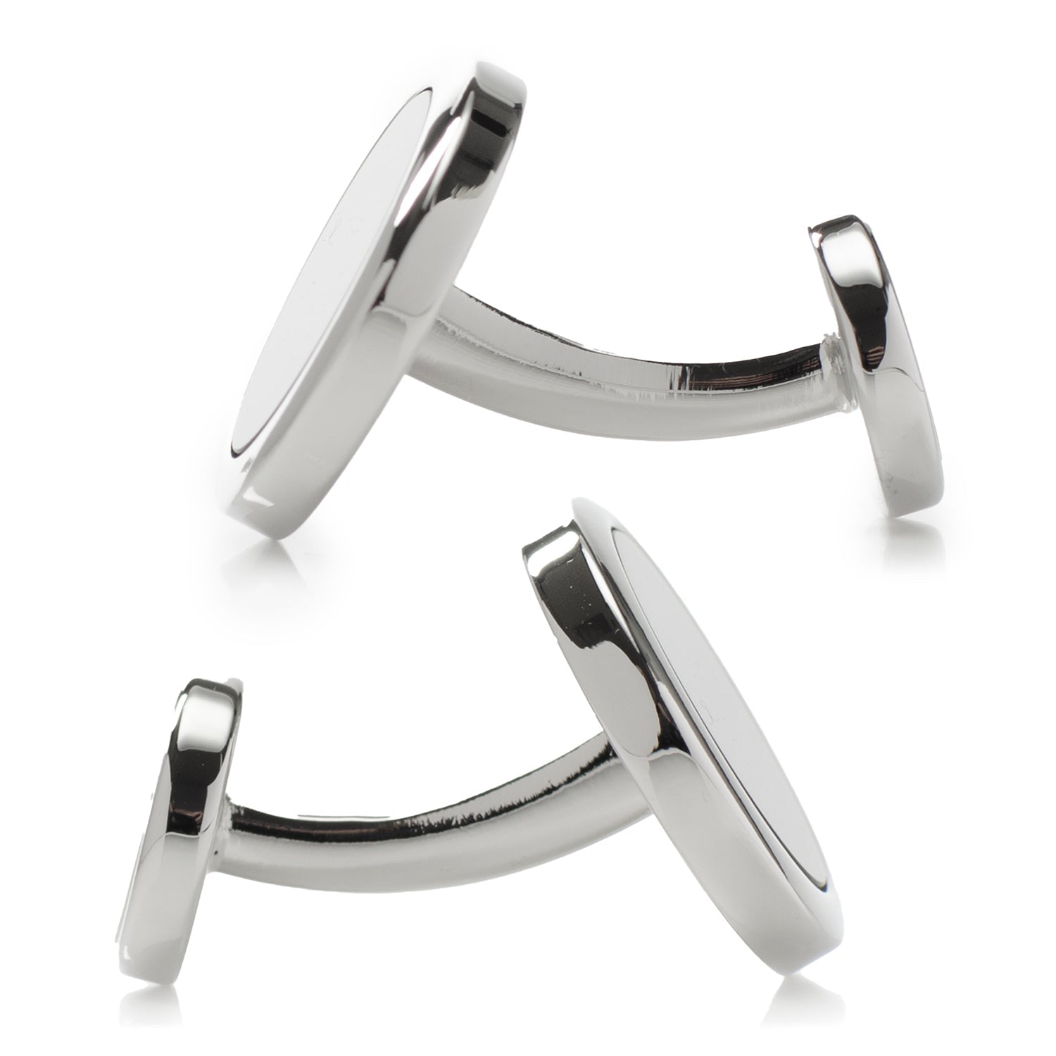 Double Sided Onyx Round Beveled Cufflinks by Cufflinks.com