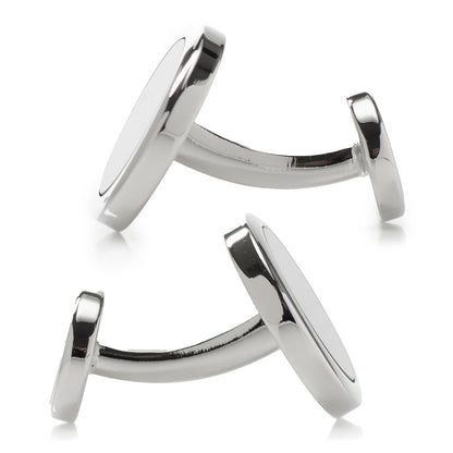Double Sided Onyx Round Beveled Cufflinks by Cufflinks.com