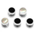 Double Sided Onyx and Mother of Pearl Round Beveled 5-Studs by Cufflinks.com