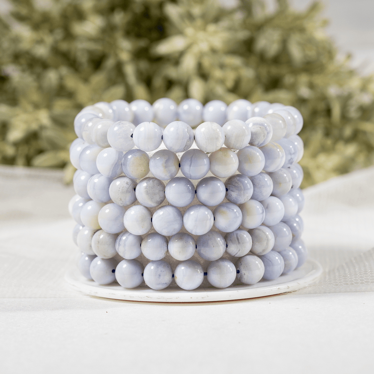 Blue Lace Agate Bracelet (Relaxation and Self Discovery)