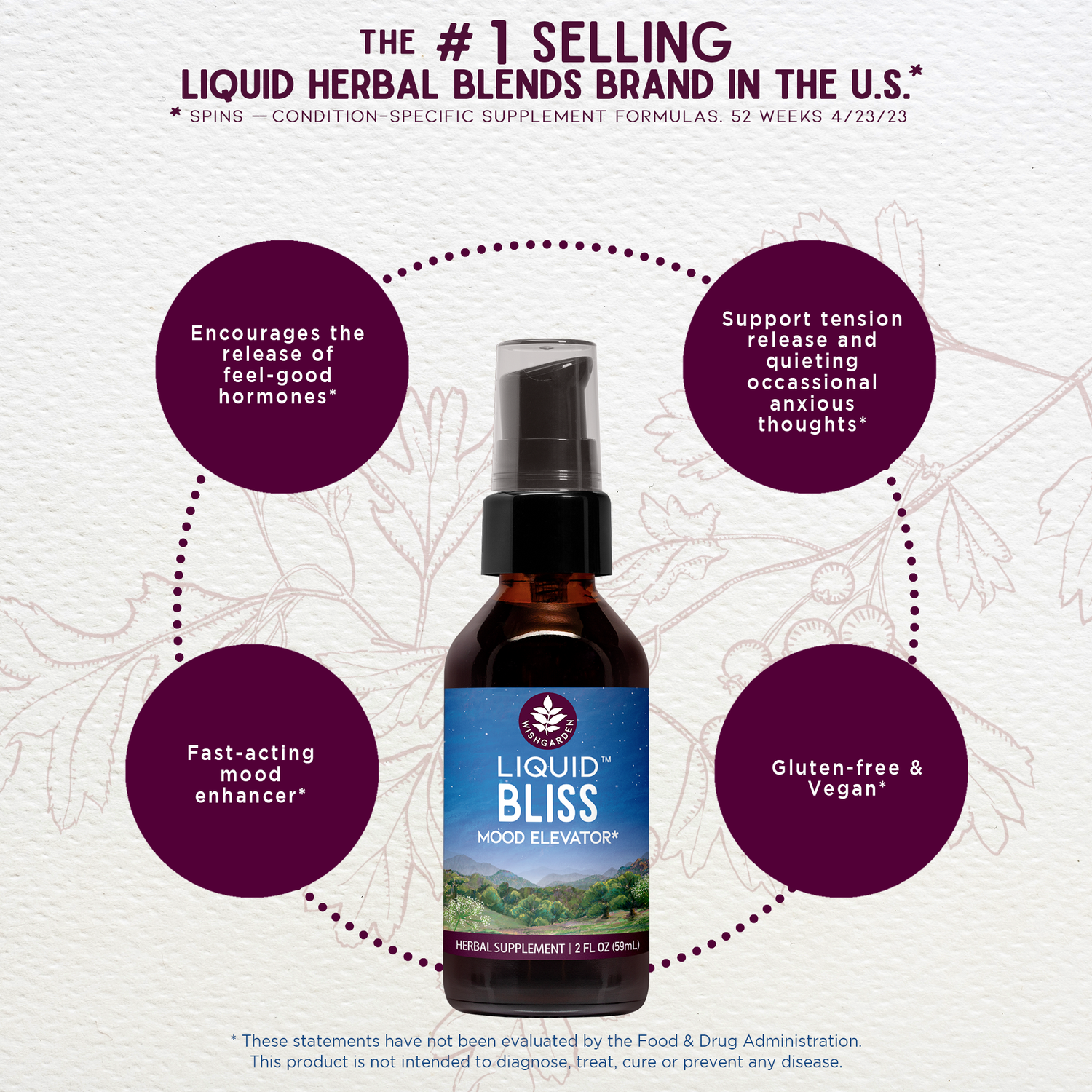 Liquid Bliss Mood Elevator by WishGarden Herbs
