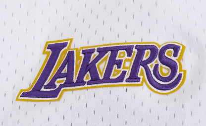 Pro Standard LA Lakers Script Tail Mesh Button Down Shirt - White/Black by Denim Exchange
