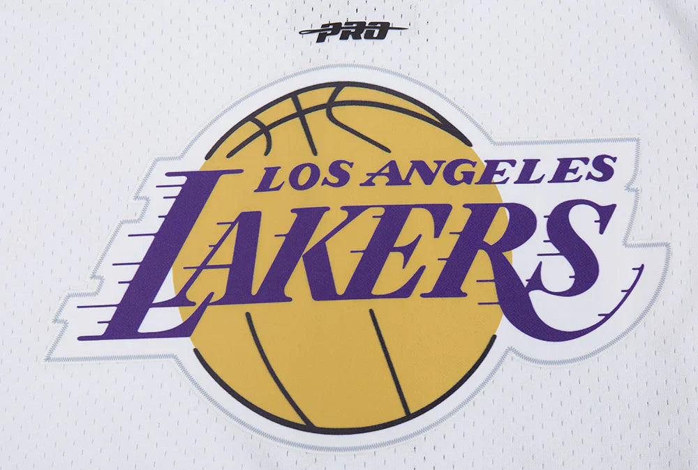 Pro Standard LA Lakers Script Tail Mesh Button Down Shirt - White/Black by Denim Exchange