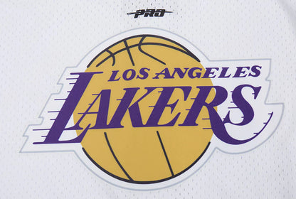 Pro Standard LA Lakers Script Tail Mesh Button Down Shirt - White/Black by Denim Exchange