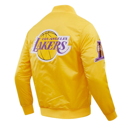 Pro Standard LA Lakers Big Logo Satin Jacket - Gold by Denim Exchange