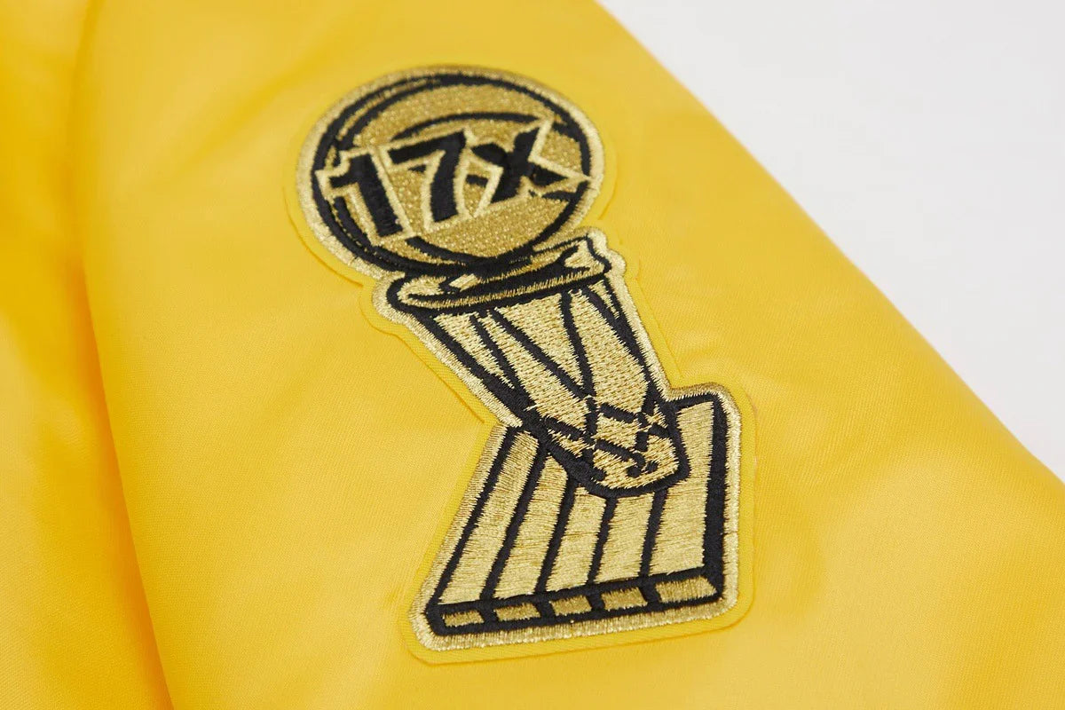 Pro Standard LA Lakers Big Logo Satin Jacket - Gold by Denim Exchange