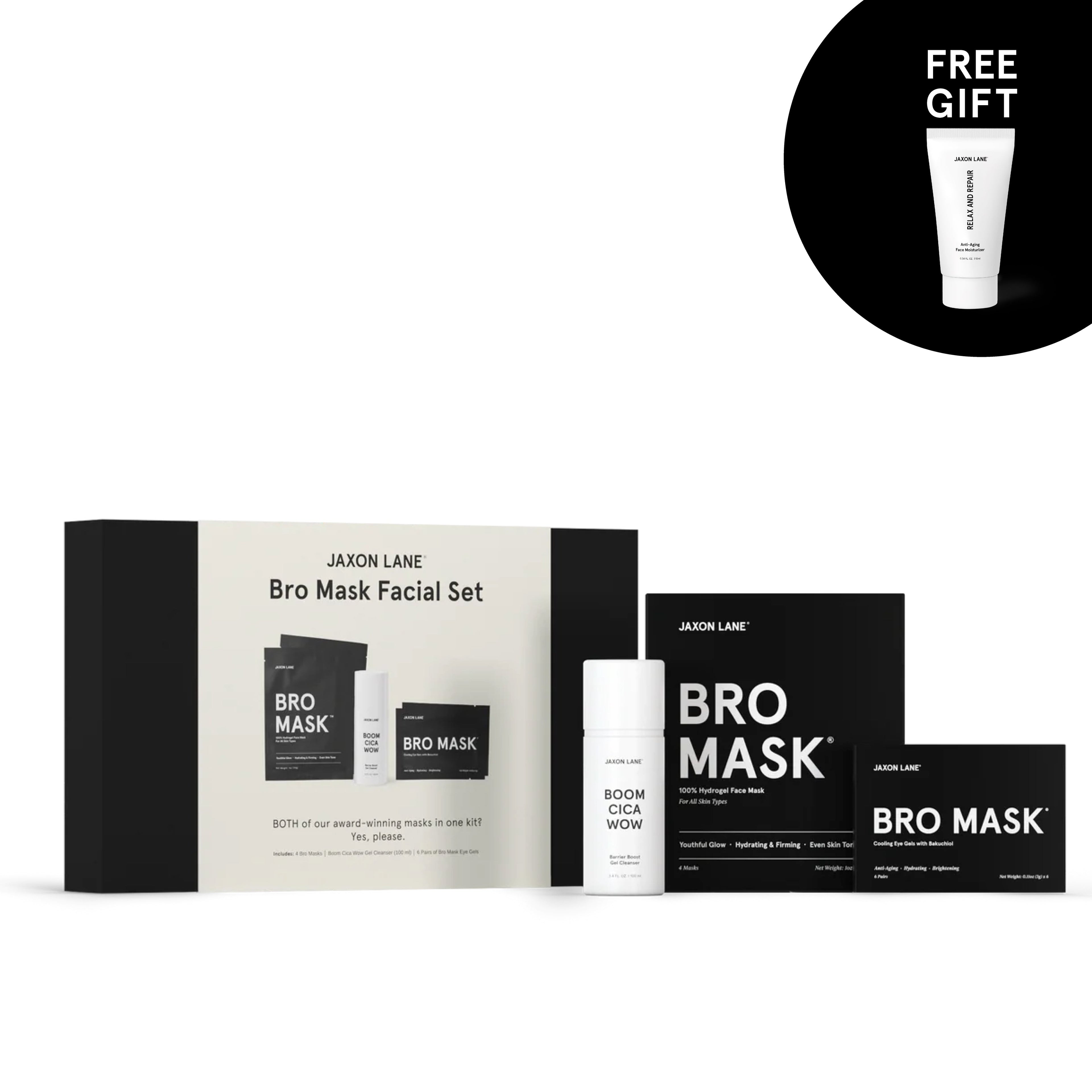 Bro Mask Facial Set - Ready, Set, Glow Gift Box by JAXON LANE