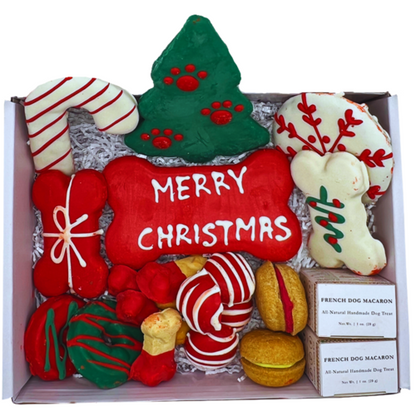 Christmas Themed Dog Treats Gift Box - Gourmet Holiday Treats for Dogs