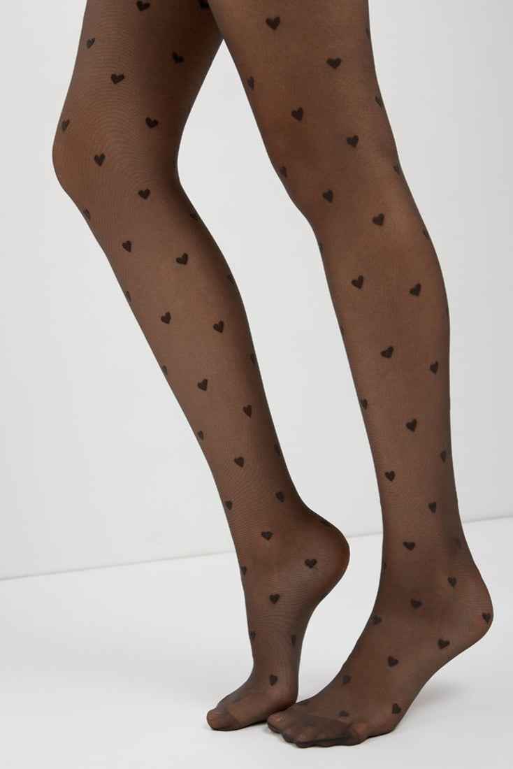 Fantasy Tights Conte Bonheur - Hearts Pattern