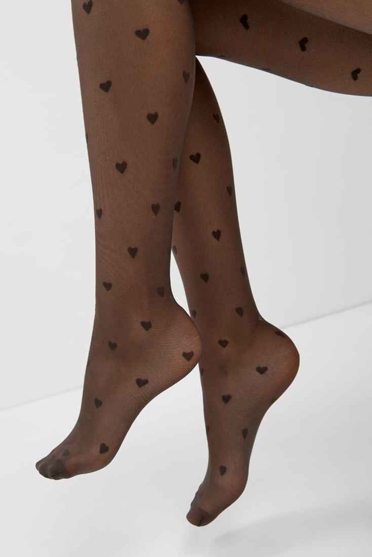 Fantasy Tights Conte Bonheur - Hearts Pattern