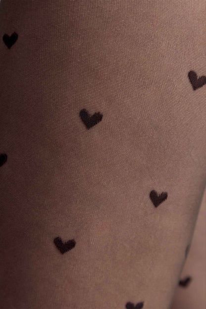 Fantasy Tights Conte Bonheur - Hearts Pattern