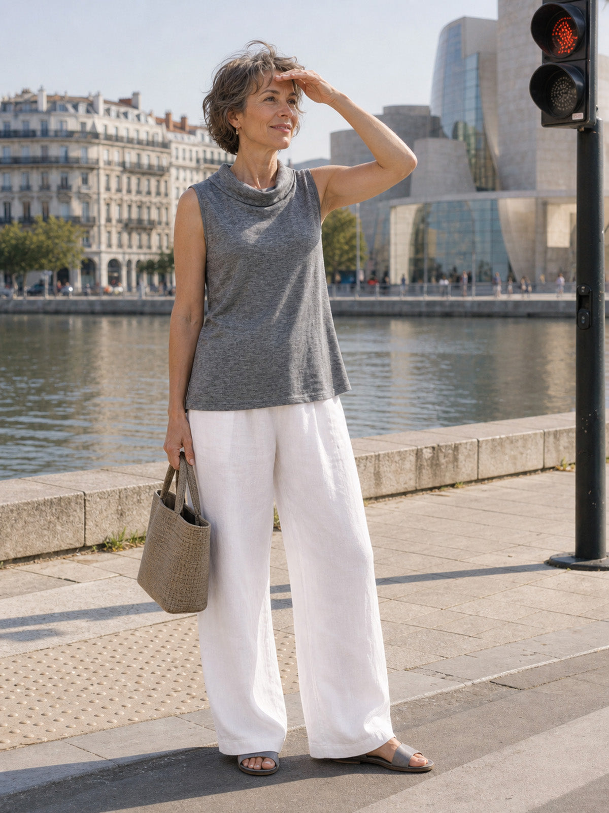 Wool Draped Collar Sleeveless Knit Top NADINE  DestGlow