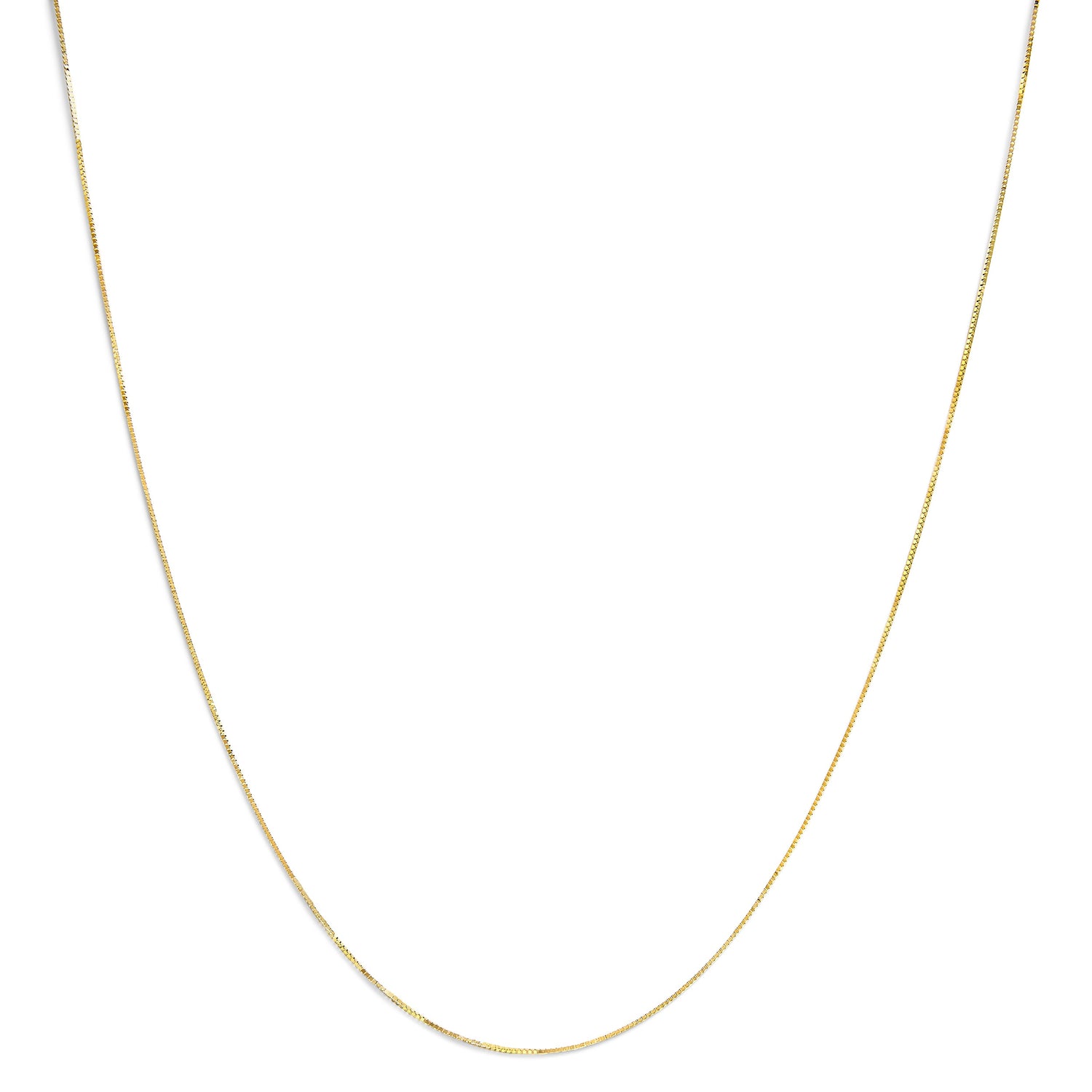 Solid 14K Yellow Gold 0.75mm Classic Box Chain Necklace. Unisex Chain - Size 16 Inches by Bids.com