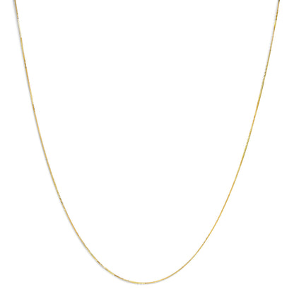 Solid 14K Yellow Gold 0.75mm Classic Box Chain Necklace. Unisex Chain - Size 16 Inches by Bids.com